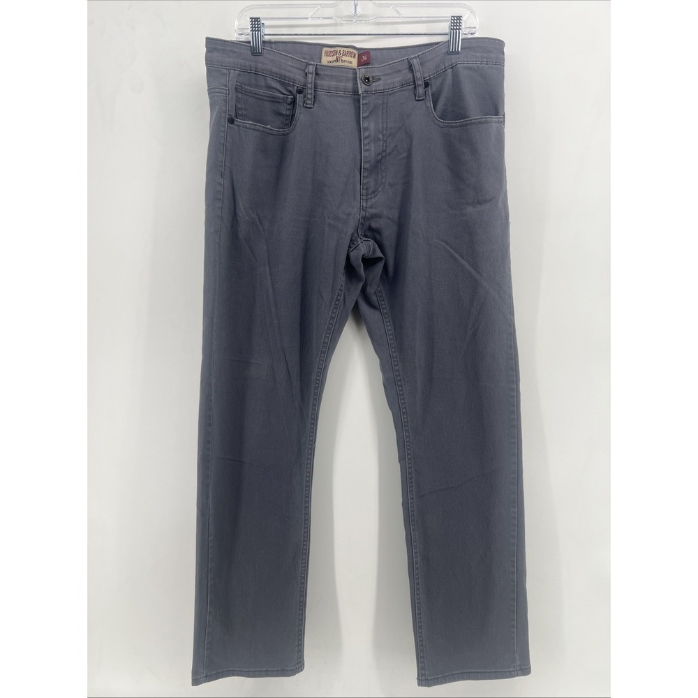 Hudson & Barrow Jeans Men's 36x32 Gray Slim Stretch Faded Whiskers